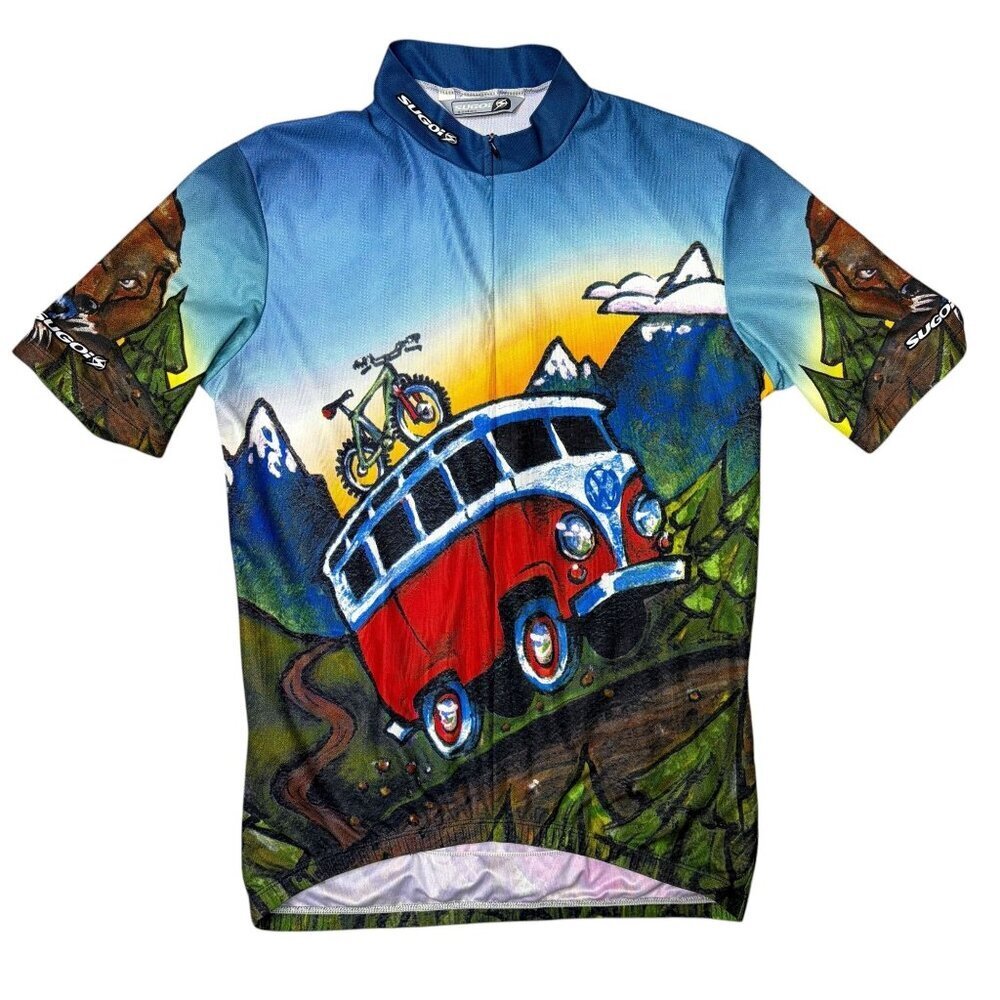 Sugoi All Over Print Half Zip Cycling Jersey Volkswagen Men’s Size Large